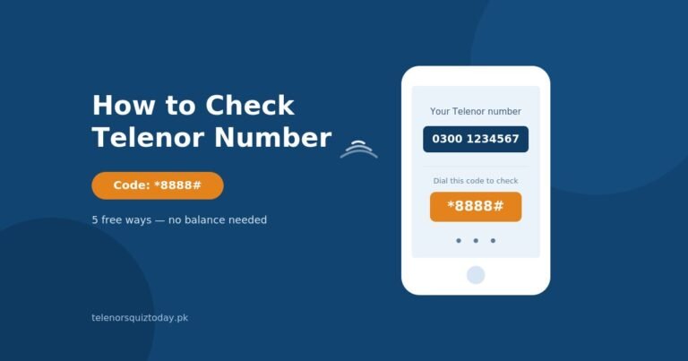How to check Telenor number using the *8888# USSD code on a smartphone